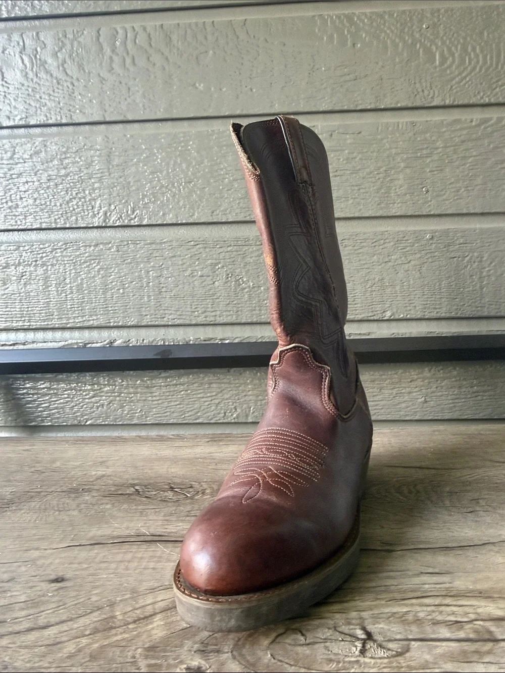 Durango Men’s Brown Leather Western Pull-On Boots Made in USA size 7 EE